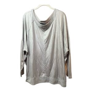 LANE BRYANT Silver Shimmer Top Plus Size 18/20 Party Luxe Date Night Glam